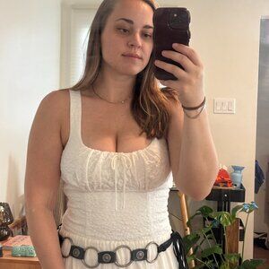 Reformation Balia Top White Floral - Size 6